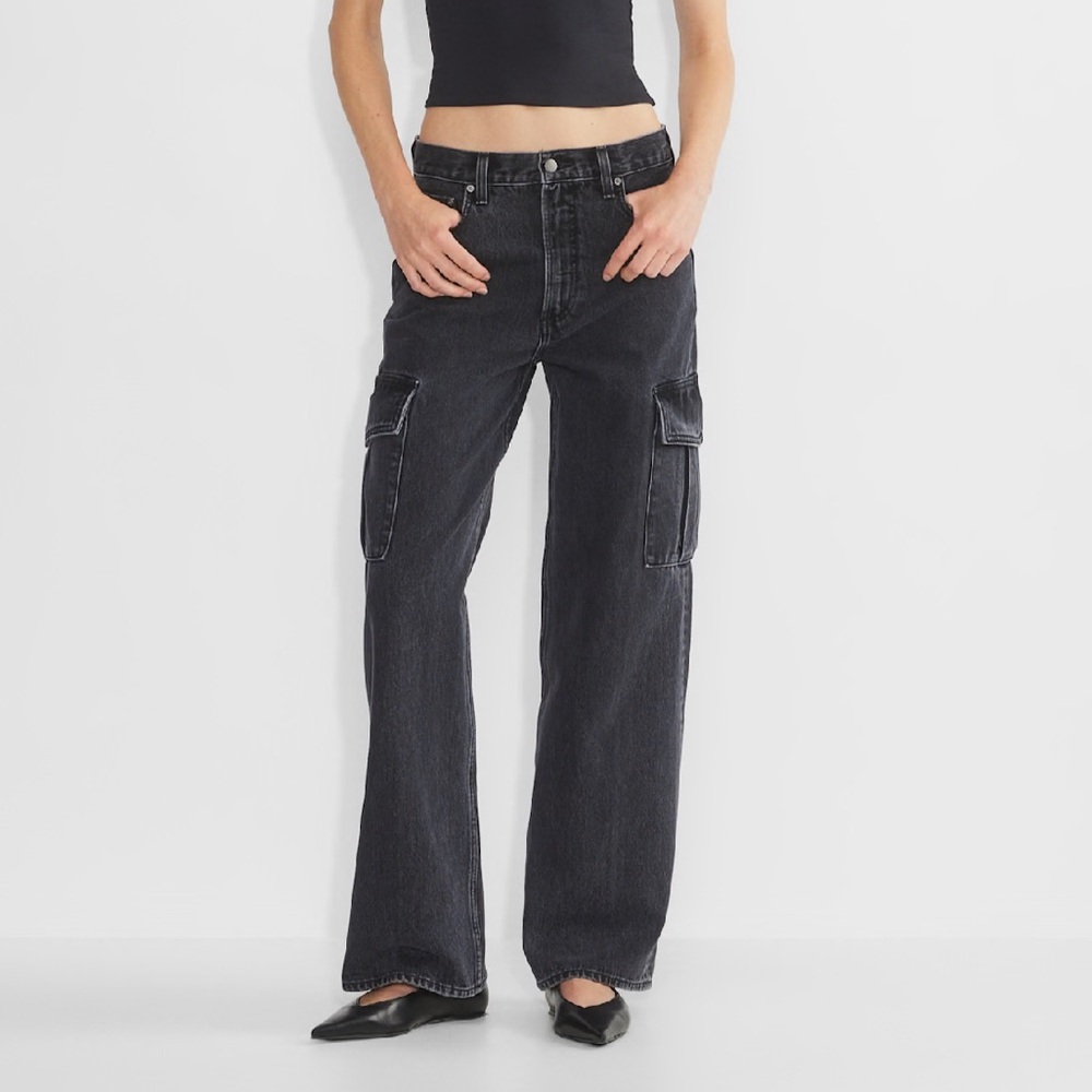 Aritzia Denim Forum Farrah Hi-Rise Wide Leg Cargo Jean Size 30